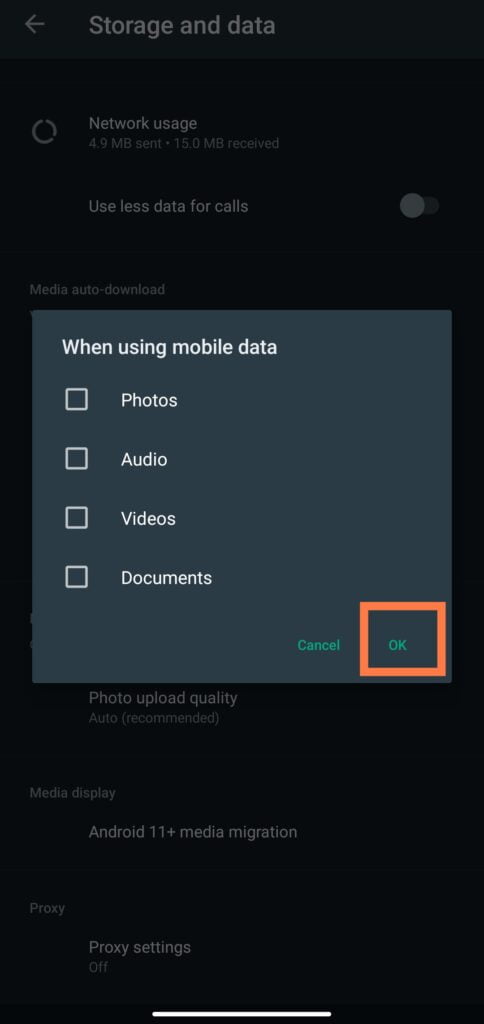WhatsApp Auto Download Media on Android