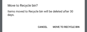 Move to recycle bin