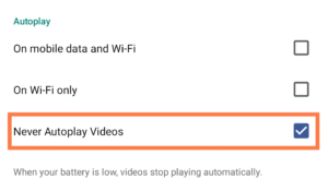 Disable Autoplay Videos on Facebook Feeds