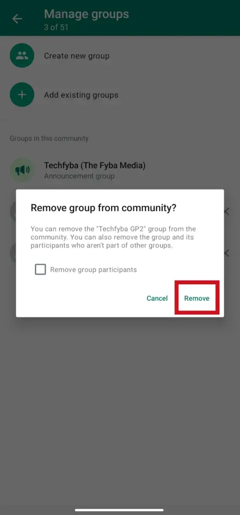 Remove Groups From WhatsApp Community