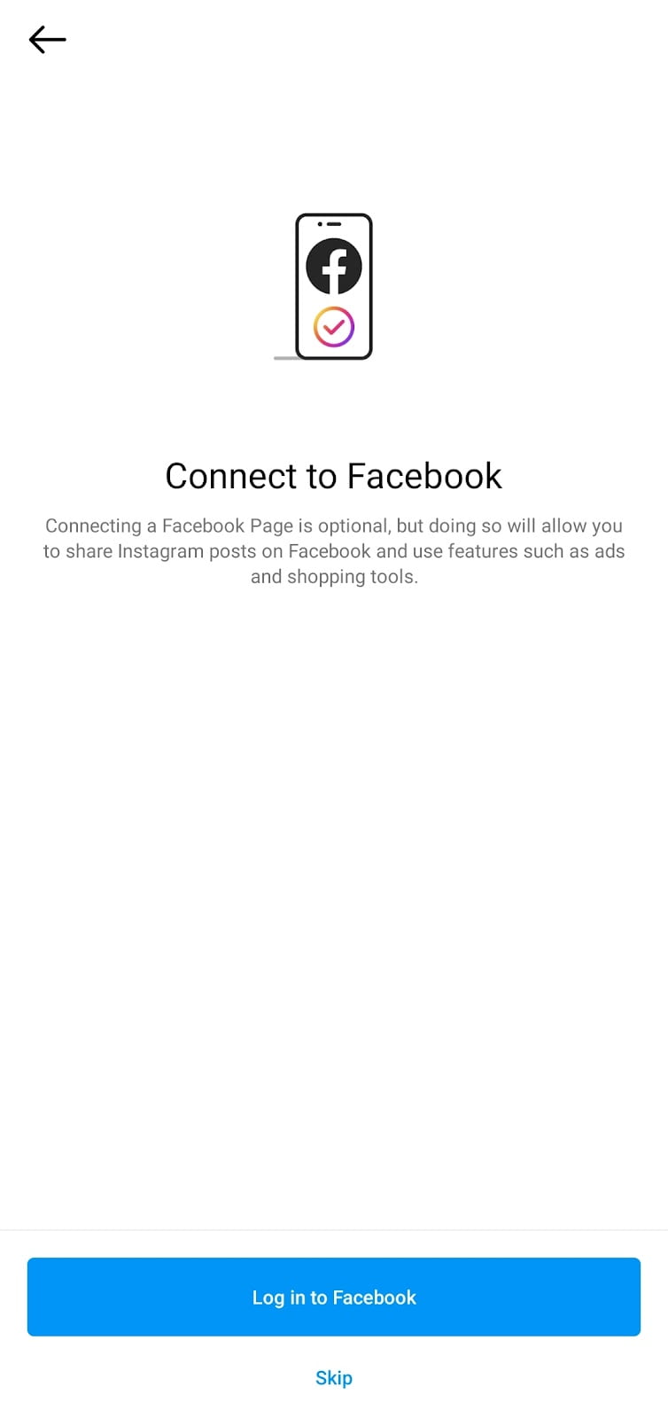 Connect to Facebook business page 