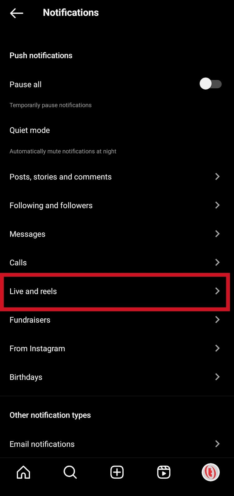 How to turn on live notifications on Instagram