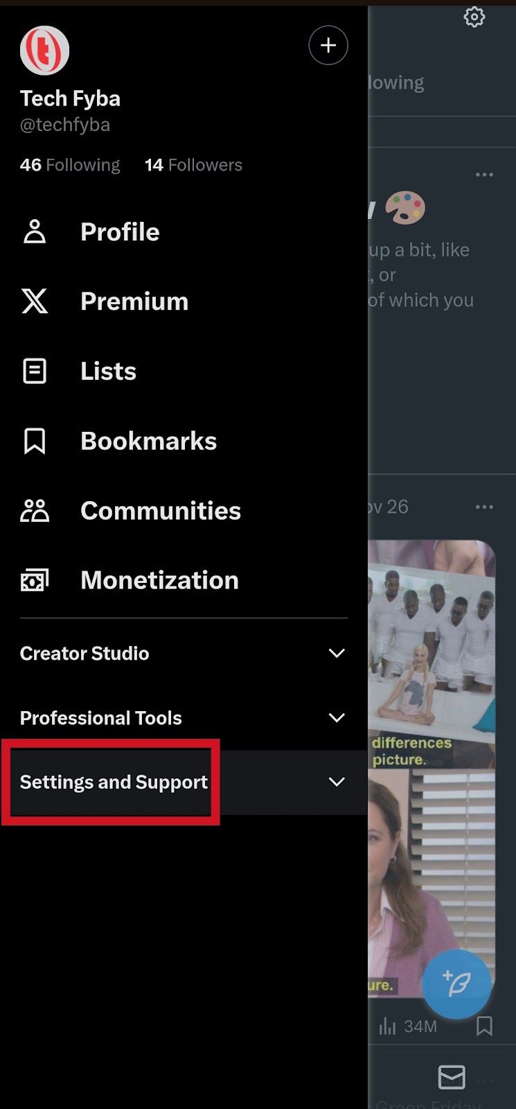 settings and support 