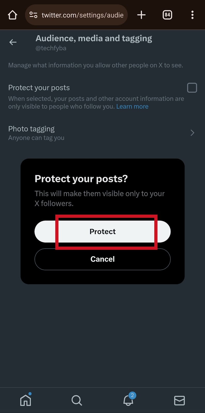 Protect X posts